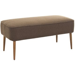 Safavieh Retro Brown Wool Bench (BrownMaterials Birch Wood and Wool FabricFinish BlackDimensions 18.3 inches high x 39.6 inches wide x 19.9 inches deep )