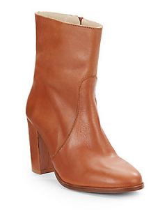 Zanns Leather Ankle Boots   Cognac