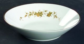 Noritake Ninon Coupe Soup Bowl, Fine China Dinnerware   Gold Roses, Gold/Green L