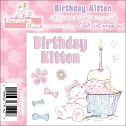 Crafters Companion Strawberry Kisses Birthday Kitten EZmount Cling Stamp Set