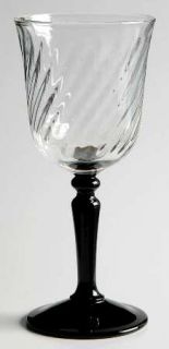 Cristal DArques Durand Onyx Cordial Glass   Black Stem          Clear Bowl