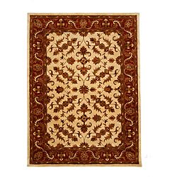 Hand tufted Tempest Ivory/maroon Area Rug (8 X 11)