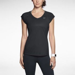 Nike Miler V Neck Womens Running Shirt   Black