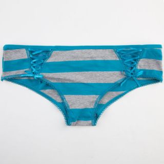 Heathered Stripe Panties Teal Blue In Sizes Medium, Large, Small For Women 2289