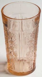 Federal Glass  Sharon Pink 12 Ounce Flat Thick Tumbler   Pink,Depression Glass
