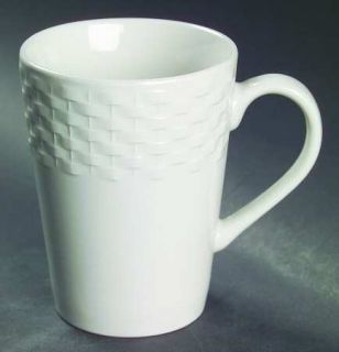  Haley (Basketweave Rim) Mug, Fine China Dinnerware   All White,Embossed