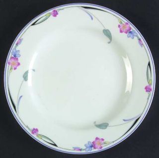 Studio Nova Fleur Salad Plate, Fine China Dinnerware   Pink & Blue Flowers On Ri