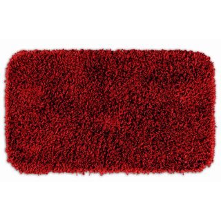 Quincy Super Shaggy Red Hot Washable Runner Bath Rug