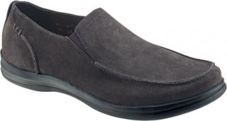 Mens Aetrex Ventures Collection Dawson Moc Slip On   Grey Suede Orthotic Shoes