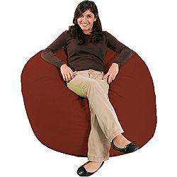 Fufsack Double stitched Cinnabar Red Microfiber Bean Bag Chair (Cinnabar redMaterials Polyester microsuede, foamWeight 30 poundsDiameter 42 inchesFill Durable foamClosure Double YKK zipper is added for durability and then sealed shut for safetyCover