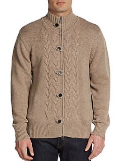 Wool & Cashmere Full Zip Cable Cardigan
