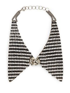 Traina Collar Necklace   Silver Black