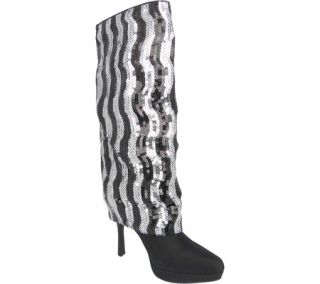 Womens Nina Nakona   Black Silver Wave Sequin/Black Peau Boots