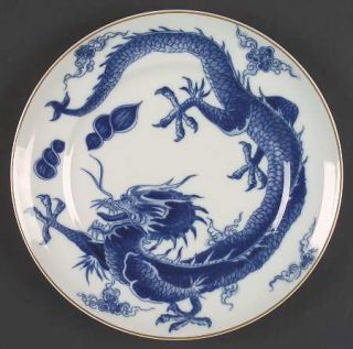 Mottahedeh Blue Dragon (Brown Trim) Dinner Plate, Fine China Dinnerware   Dark B