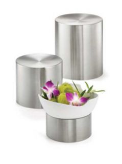Tablecraft Round 3 Piece Riser Set, Brushed Stainless Steel, One Each 8 & 7 & 6 in Dia