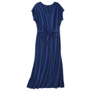 Merona Womens Plus Size Short Sleeve V Neck Maxi Dress   Blue 3