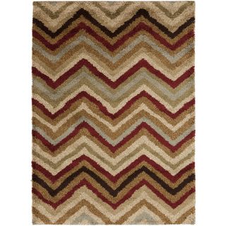 Giovanni Camel Chevron Shag Rug (53 X 73)