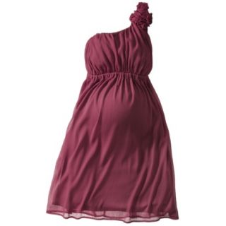 Merona Maternity One Shoulder Rosette Dress   Rare Wine L