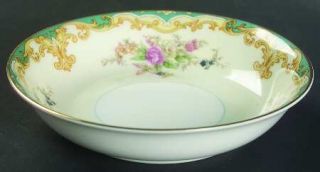 Noritake Luray Fruit/Dessert (Sauce) Bowl, Fine China Dinnerware   Blue Edge,Tan