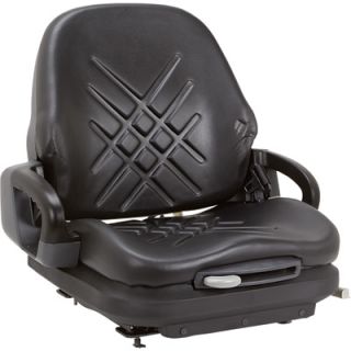 Concentric Low Profile Suspension Seat with Hip Restraints and Seat Belt  Black,