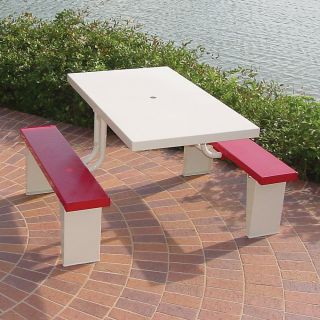 Prairie View Rectangle Picnic Table   4L   Red