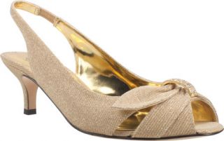 Womens J. Renee Slader   Gold Fabric Ornamented Shoes