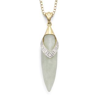 Jade Pendant with Diamond Accents, Womens