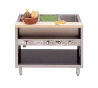 Piper Products 58 in Hot Food Serving Counter, 4 Wells, Modular, Open Cabinet Base, 240/3V