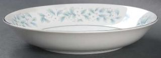 Towne House Blue Bell Coupe Soup Bowl, Fine China Dinnerware   White Flowers,Blu