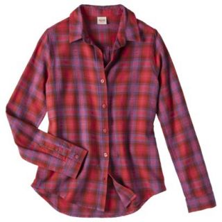 Mossimo Supply Co. Juniors Long Sleeve Button Down Shirt   Washed Red M(7 9)
