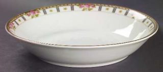 Cleveland (USA) Bridal Coupe Soup Bowl, Fine China Dinnerware   Pink Roses, Blac