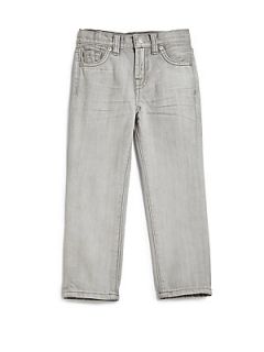 7 For All Mankind Toddlers & Little Boys The Straight White Washed Jeans   Gre