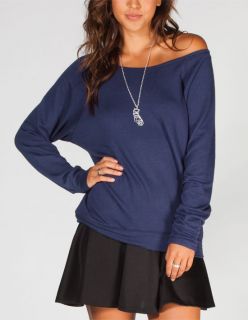 Essential Womens Cozy Sweatshirt Navy In Sizes Small, Large, X Small,