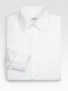 Armani Collezioni Modern Fit Dress Shirt   Solid White
