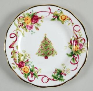 Royal Albert Old Country Roses Christmas Tree Salad Plate, Fine China Dinnerware