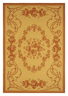 Indoor/ Outdoor Garden Natural/ Terracotta Rug (27 X 5) (IvoryPattern FloralMeasures 0.25 inch thickTip We recommend the use of a non skid pad to keep the rug in place on smooth surfaces.All rug sizes are approximate. Due to the difference of monitor co