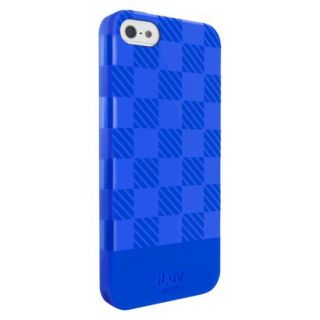 iLuv Gelato Checker TPU Cell Phone Case for iPhone 5S   Blue (AI5GELCBL)