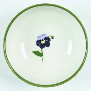 Hartstone Pansy Soup/Cereal Bowl, Fine China Dinnerware   Purple Floral Center,