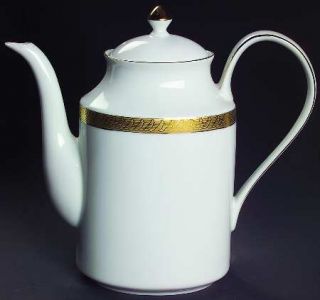 Centurion Pure Gold Coffee Pot & Lid, Fine China Dinnerware   Gold Encrusted Lin