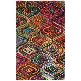 Ante Multi colored Mod Geometric Pattern Recycled Cotton Rug (8x10)
