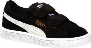 Infants/Toddlers PUMA Suede 2 Straps   Black/White Slip on Shoes