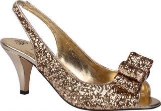Womens J. Renee Rosina   Gold Glitter Fabric Ornamented Shoes