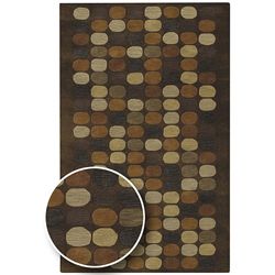 Hand tufted Brown Multi Colored Circles Contemporary Spirit Wool Abstract Rug (26 X 8) With Free A (BrownPattern GeometricMeasures 0.625 inch thickTip We recommend the use of a non skid pad to keep the rug in place on smooth surfaces.All rug sizes are a
