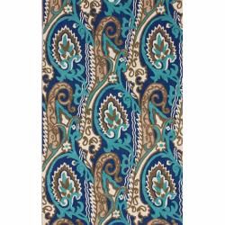 Nuloom Handmade Modern Ikat Blue Rug (5 X 8) (MultiPattern FloralTip We recommend the use of a non skid pad to keep the rug in place on smooth surfaces.All rug sizes are approximate. Due to the difference of monitor colors, some rug colors may vary slig