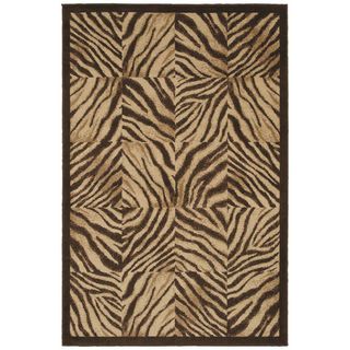 Zebra Quilt Brown Area Rug (710 X 1010)