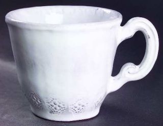 Vietri (Italy) Incanto Mug, Fine China Dinnerware   White/Gray Glaze, Dark Under