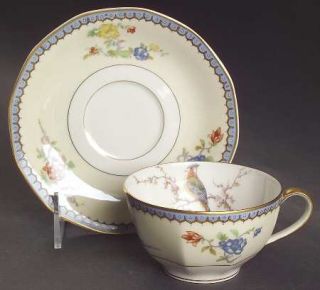 Haviland Chambord (Birds, Older Pattern) Flat Cup & Saucer Set, Fine China Dinne