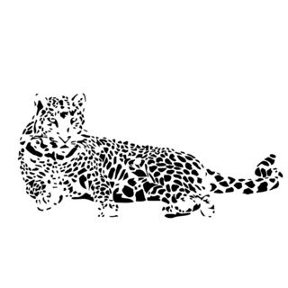 Predator Tiger Sticker Vinyl Wall Decal Art (Glossy blackDimensions 22 inches wide x 35 inches long )