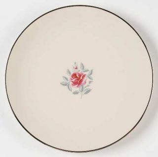 Flintridge Delrose (Coupe) Salad Plate, Fine China Dinnerware   Pink Rose, Gray