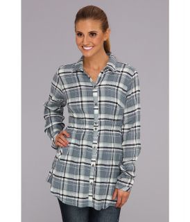 Columbia Checked Tunic Womens Long Sleeve Button Up (Green)